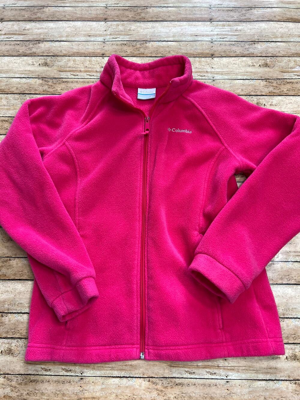 Columbia Girls Hot Pink Fleece Jacket Size Large 14/16